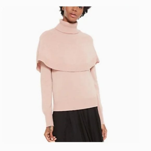 kate spade madison avenue loriot pink turtleneck capelet sweater small nwot - Picture 1 of 16